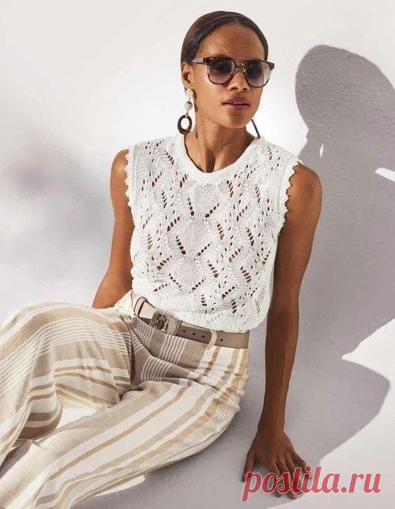 Стильные майки на лето 2023. Вяжем с любовью Нашла недавно на просторах пинтерест несколько очень красивых вариантов маек. Да, да, обычные майки, которые все мы с вами носили очень давно.