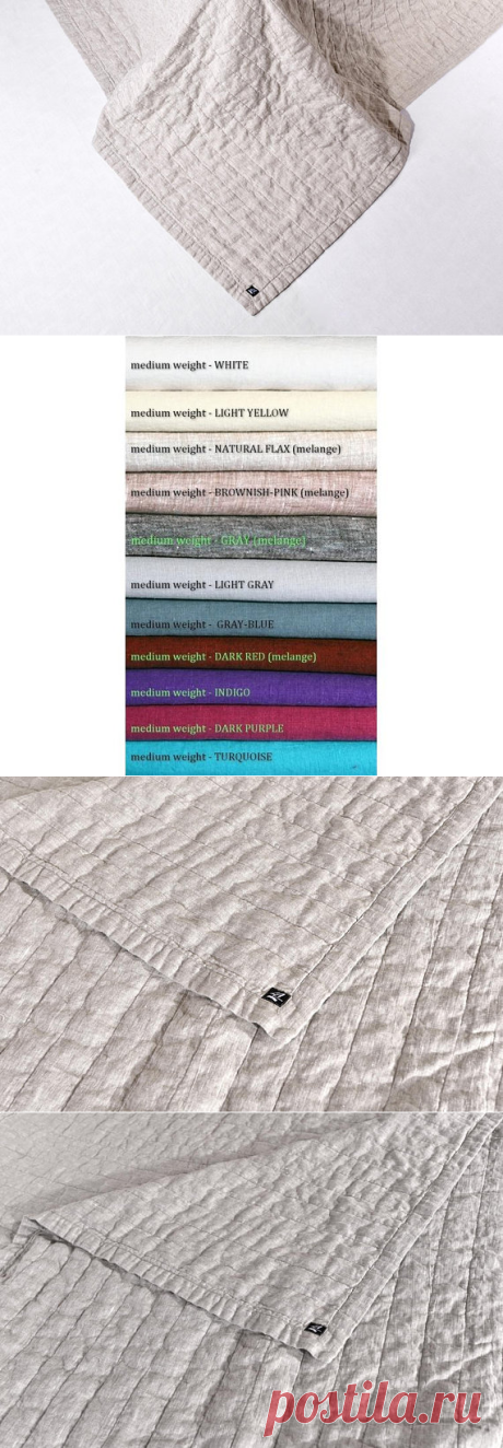 Stonewashed Bedspread Natural Linen Provincial Style White Bed