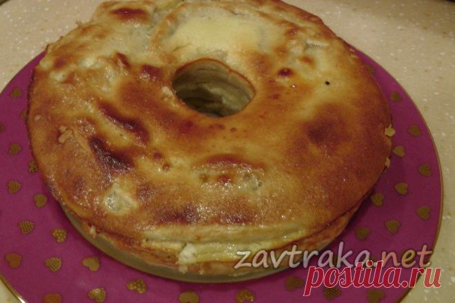 Пирог с яблоками слоеный. Пошаговый рецепт с фото.