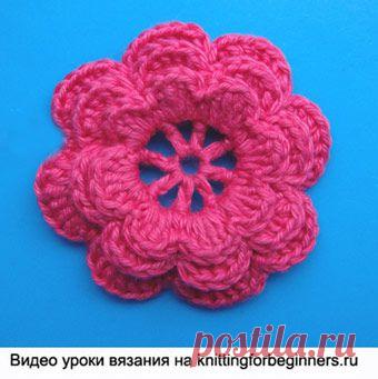 Начинаем вязать – Видео уроки вязания » Вязаные цветы крючком – Видео урок вязания №5 – “Ирландский цветок”