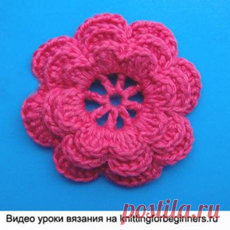Начинаем вязать – Видео уроки вязания » Вязаные цветы крючком – Видео урок вязания №5 – “Ирландский цветок”