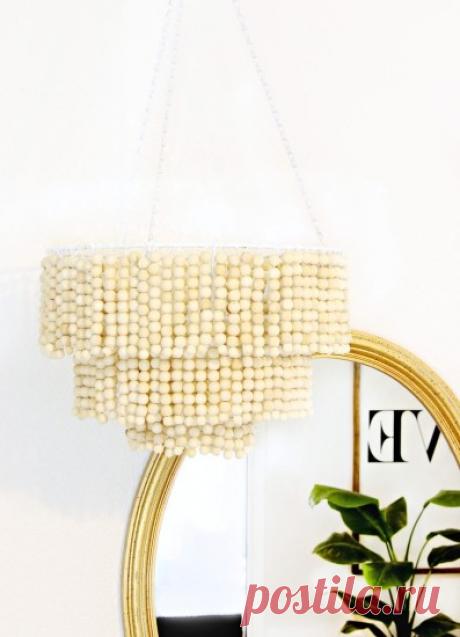 Оригинальная люстра из деревянных бусин своими руками — DIYIdeas