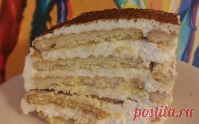 Greitas nekeptas sausainių tortas su grietinėlės ir kondensuoto pieno kremu - receptas | La Maistas