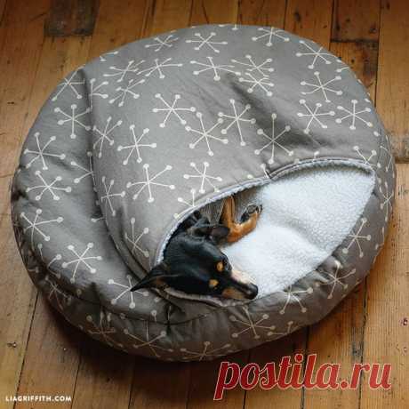 How to Make a DIY Burrow Dog Bed Learn how to make a homemade pet bed with our easy-to-follow DIY burrow dog bed photo tutorial. Pick out fabrics to match your dog's personality!