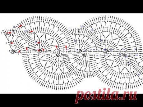 Фантазийное ленточное кружево крючком - Схема в описании
