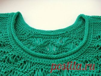 ОБРАБОТКА ГОРЛОВИНЫ ЛОЖНОЙ КЕТТЛЕВКОЙ Предлагаю вашему вниманию один из способов обработки горловины вязаного изделия, я этим способом обрабатываю не только горловину, но и проймы у безрукавок. Кеттлевка это пришивание открытых петель …