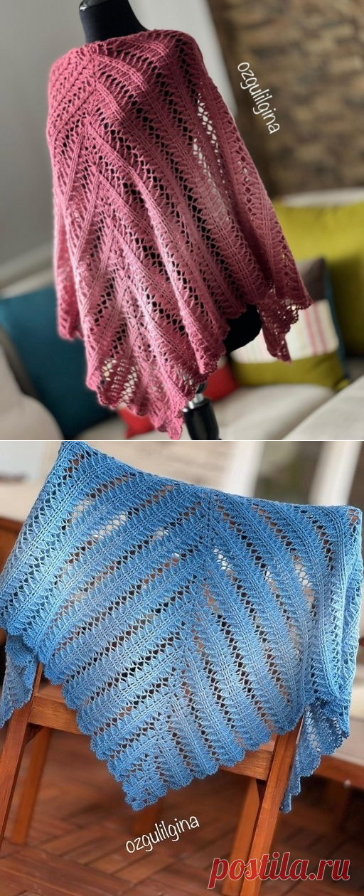 Схема вязания шали крючком