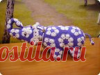 МК Слоник из вязанных элементов 