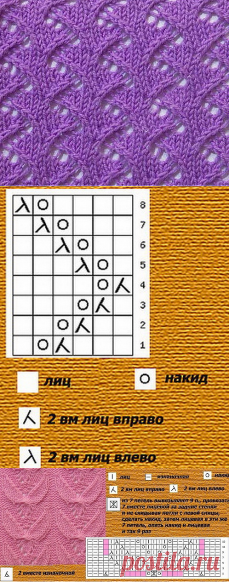 Узоры спицами в вашу копилочку