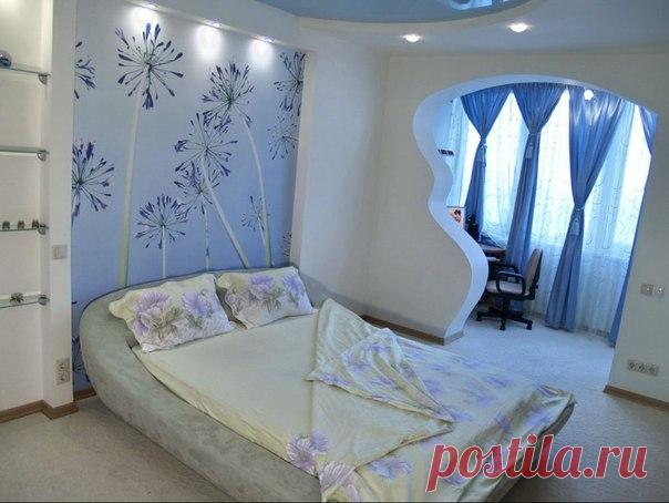 Пример объединения спальни и лоджии, как вам идея?