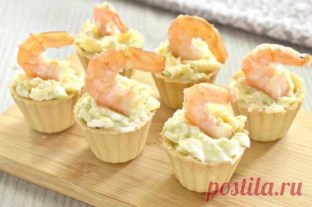 Тарталетки с креветками и сыром — Домашняя кулинария