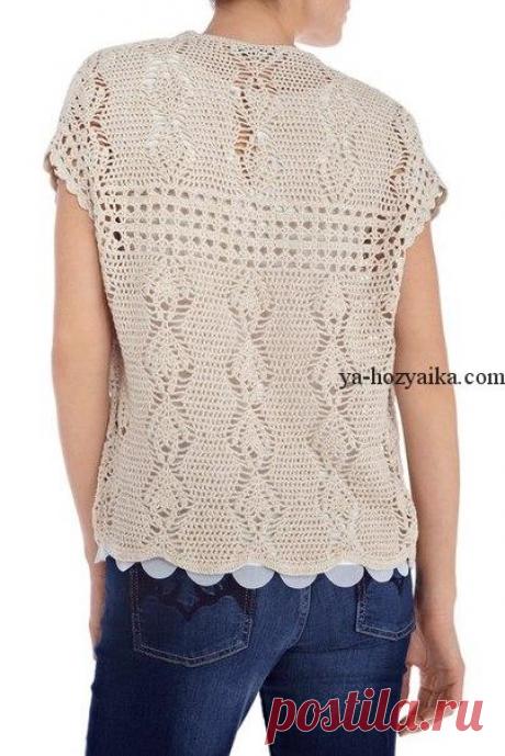 Шикарный жилет крючком описание. Летний женский жилет крючком
