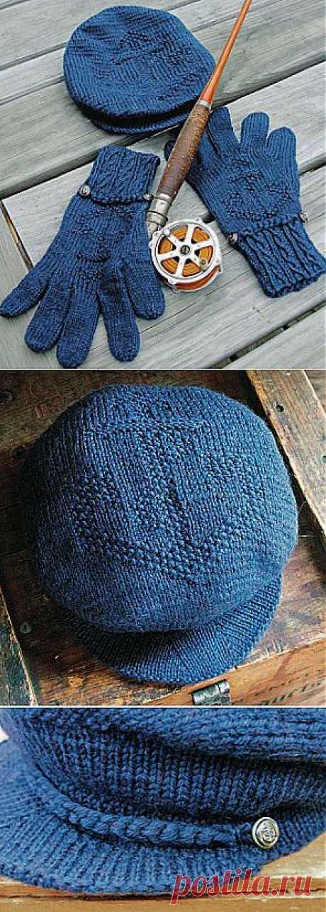 Вязаные кепка и перчатки для мужчин | DAMские PALьчики. ru