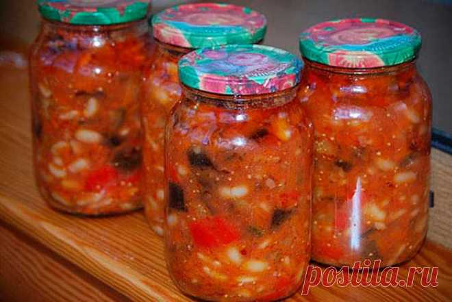 Баклажаны с фасолью