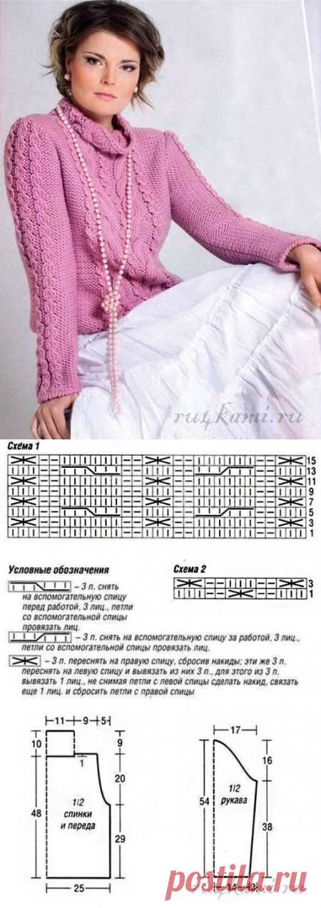 Свитер спицами » Сайт "Ручками" - делаем вещи своими руками.