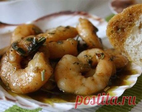 Креветки, запеченные в соево-сливочном соусе