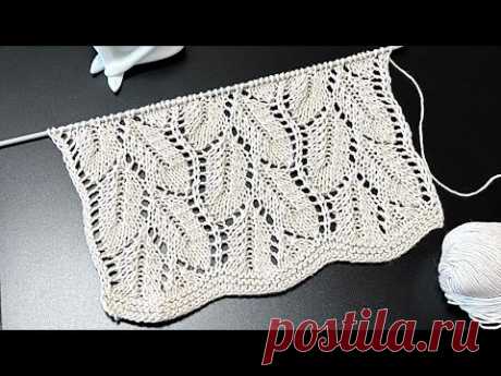 Gentle Leaf Lace Knitting Pattern | Нежный ажурный узор с листьями
