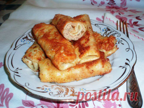 Вкуснейшие блинчики с мясом - Простые рецепты Овкусе.ру