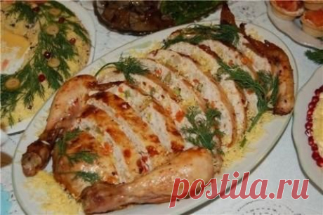 Курица фаршированная ветчиной и сыром | Кулинарные Рецепты