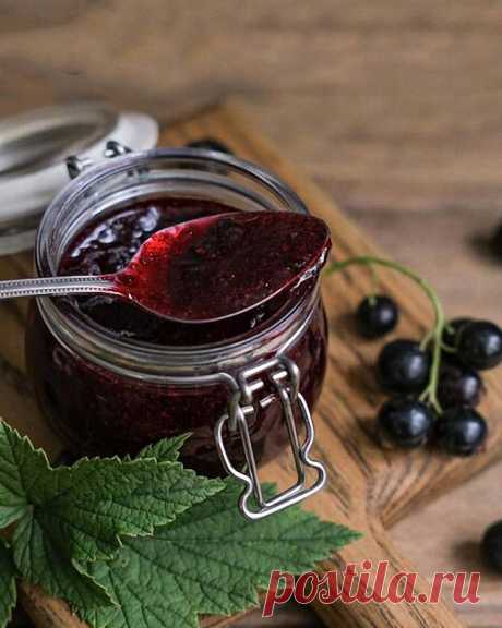 Рецепт черной смородины с базиликом и мятой — Домашняя кулинария