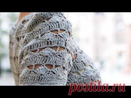 OPENWORK DRESS WITH SHORT SLEEVES - АЖУРНОЕ ПЛАТЬЕ С КОРОТКИМ РУКАВОМ
