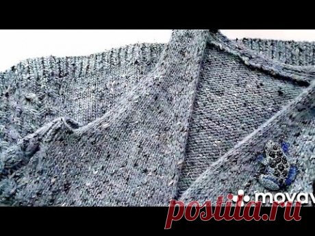 Жилет "Экспромт" спицами. Необычный крой, много деталей. Подробный видео МК. -