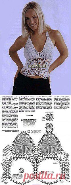 Белый ажурный топ