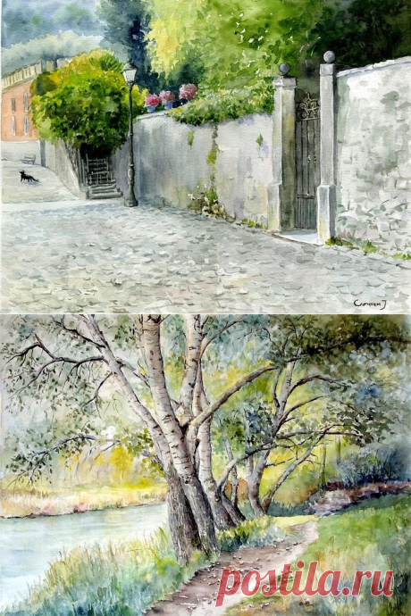 Красивые и светлые акварели Carmen Jimenez.