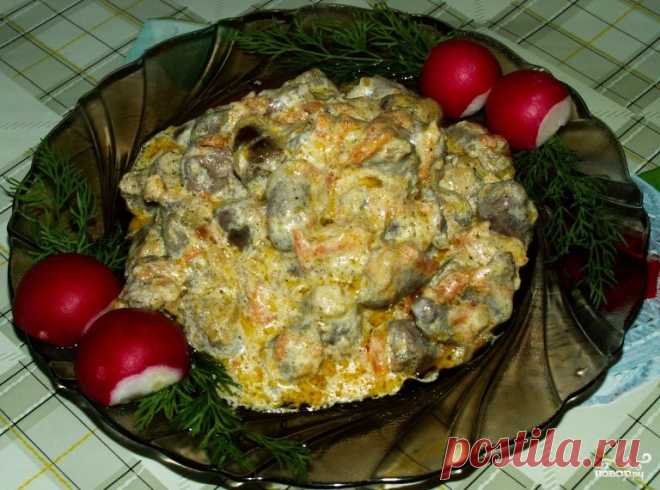 Куриные сердечки в сметанном соусе - пошаговый кулинарный рецепт на Повар.ру
