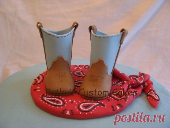 Ковбойские сапоги для куклы из фоама