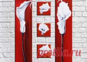 Купить модульные картины цветы + подарок всем!