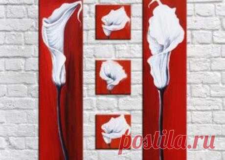 Купить модульные картины цветы + подарок всем!