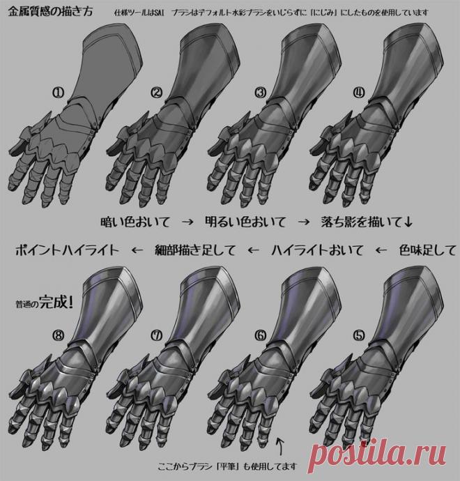 Рисунок. Рыцарская перчатка. Поэтапно.