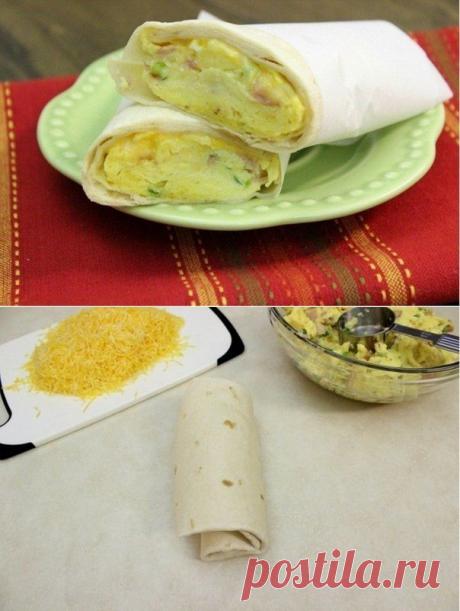 Как приготовить бурито с ветчиной и сыром - рецепт, ингридиенты и фотографии