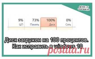 Диск загружен на 100 процентов. Как исправить в windows 10