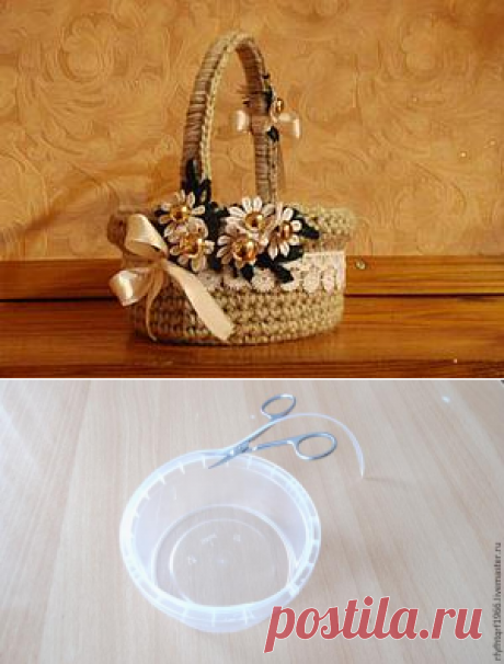 Корзинка из пластиковой тары