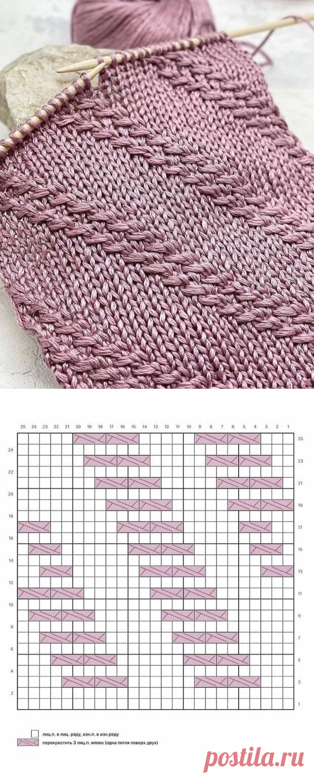 Узор спицами из классной пряжи Pima Cotton 😍