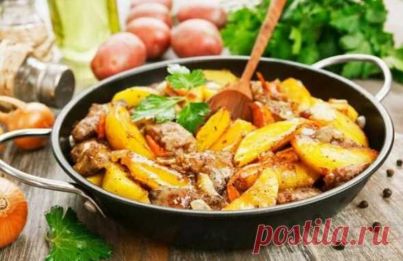 Быстрый рецепт вкусного блюда /Картошка с печенью