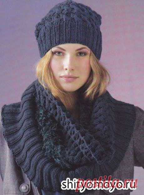Вязаные комплекты с аранскими узорами: шапочки и снуды - Рукоделие