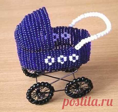 Коляска из бисера. Мастер-класс.