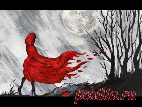 Little Red Riding Hood step by step Beginner Learn to Paint Acrylic