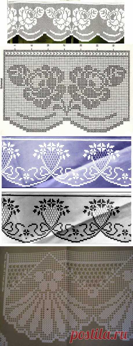 Очень красивая канва крючком (филейное вязание)