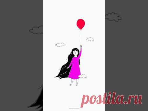 Нарисовала девочку с шариком - YouTube