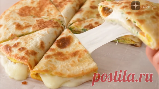 Chili Рepper | 2 способа приготовить кесадилью из 2 ЯИЦ на сковороде! ПОТРАТЬТЕ 5 минут для быстрого и полезного завтрака!