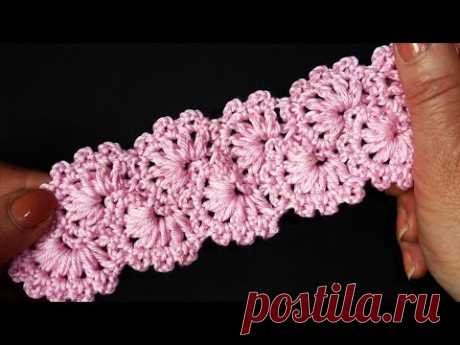 Crochet lace tape Ленточное кружево Вязание крючком  Урок 351