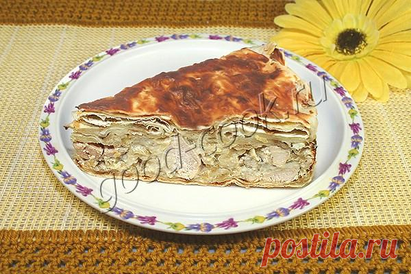 пирог из лаваша с курицей в сметанном соусе. Рецепт приготовления