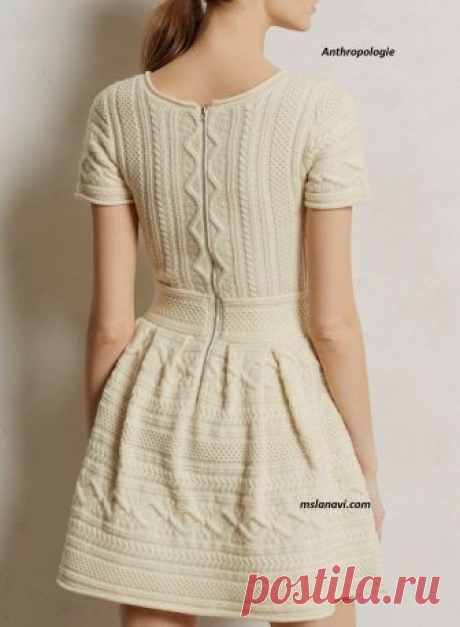 Вязаное платье спицами от Anthropologie (вязание спицами)