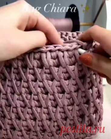 Чудесный узор &quot;Галочки&quot; для корзинок, сумочек и рюкзаков 😊 вязаные шапочки для девочек