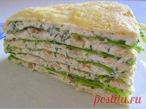 Белковый торт с куриной грудкой