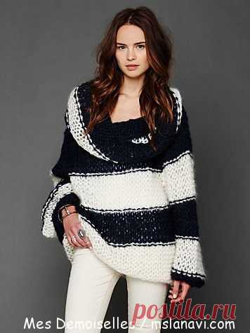 Вязаные пуловеры спицами от Mes Demoiselles | Вяжем с Ланой